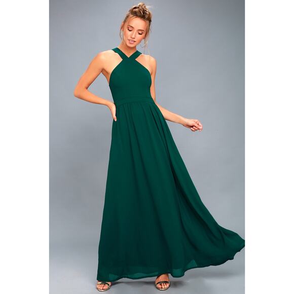 Lulu’s Dresses & Skirts - Lulus | Air of Romance Forest Green Maxi Dress | Size Small